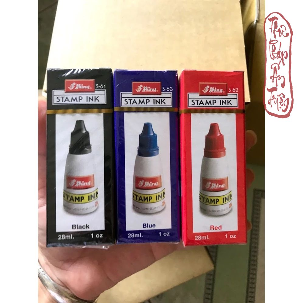 Mực dấu Shiny - Mực dấu liền mực hàng chính hãng Shiny Xanh - Đỏ - Đen